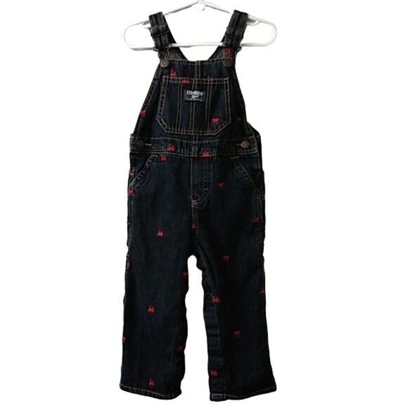 Excluded from Sale Vintage OshKosh B'Gosh Vestbak Bib Overall Embroidered Trains - Picture 1 of 13